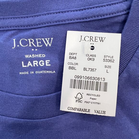 NWT J. Crew Men's Bistro Blue/Purple Washed Jersey Tee - Picture 6 of 9